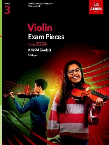ABRSM Grade 3 Violin Exam Pieces 2024 music book cover with two violinists.
