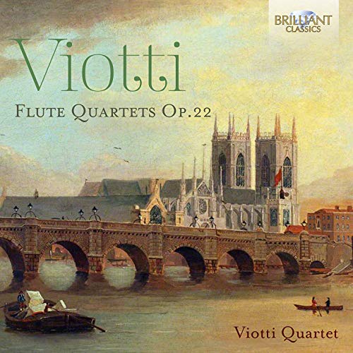 "CD cover with a painting of a bridge and cathedral, Viotti Quartet text."