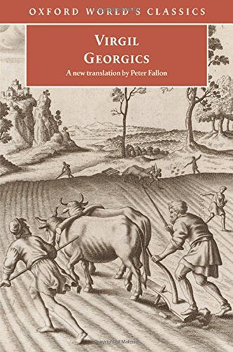 Book cover: Virgil’s Georgics, with an illustration of farmers and oxen.