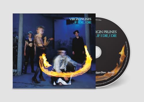 CD cover with band members and flames, alongside a silver CD.