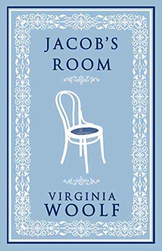 Book cover: "Jacob's Room" by Virginia Woolf, with a chair illustration.