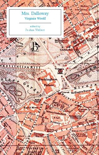 Book cover for Mrs. Dalloway by Virginia Woolf featuring a vintage map of London.