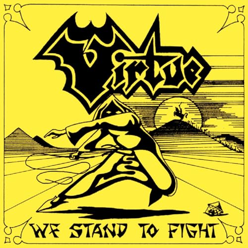 Yellow CD cover with black illustration of a warrior and pyramids.