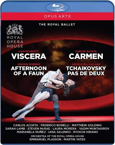 Blu-ray cover for "Viscera/Carmen" featuring dancers in a dramatic pose.