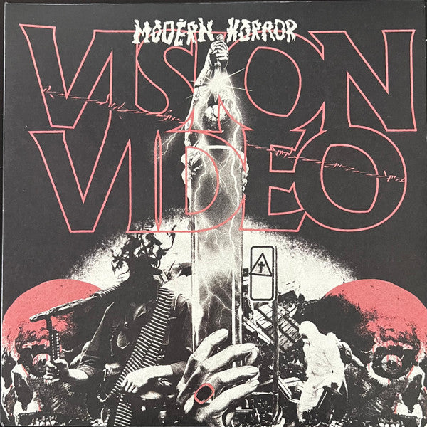 Vinyl cover withS with pink "Vision Video" text over a dark surrealist collage.