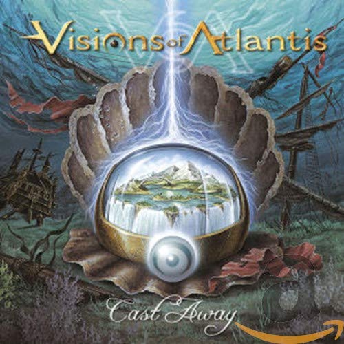 Album cover for Visions of Atlantis' "Cast Away," featuring a seascape in a shell.