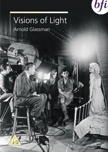 Black and white film crew on set, DVD cover for "Visions of Light".