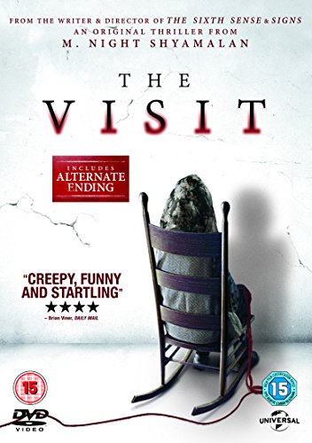 DVD cover for "The Visit" featuring a person in a rocking chair.