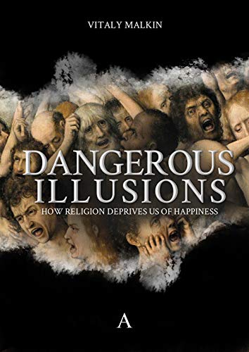 Book cover with distressed faces emerging from a cloud, titled “Dangerous Illusions.”