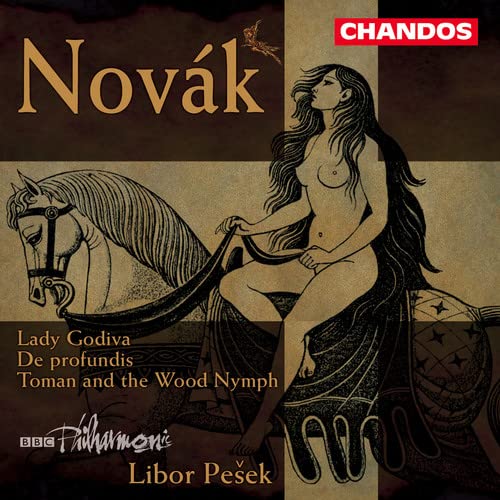 CD cover: Lady Godiva on horseback, art nouveau style illustration.