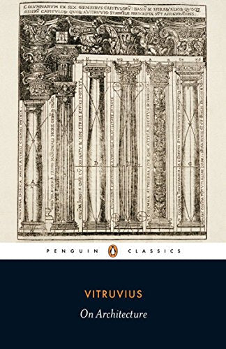 Penguin Classics book cover: detailed architectural drawing and text, "On Architecture.
