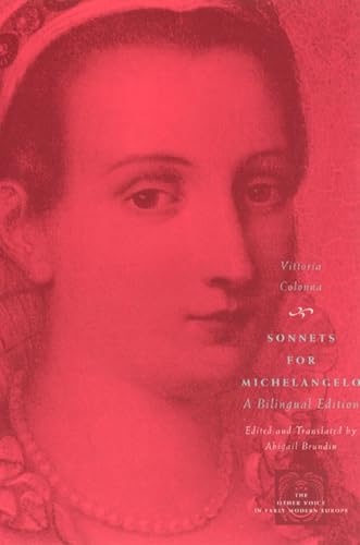 Book cover: portrait of a woman, red background, title "Sonnets for Michelangelo".