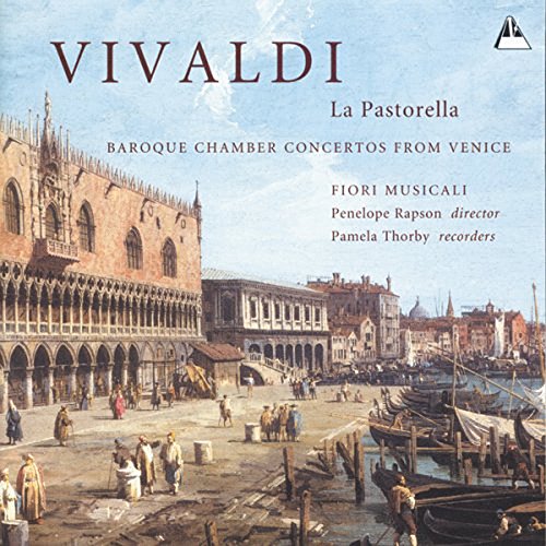 CD cover: Vivaldi concertos with Venice architecture and musicians.