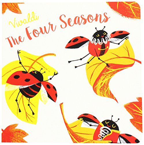 Album cover for Vivaldi’s “The Four Seasons” with illustrated ladybugs and leaves.