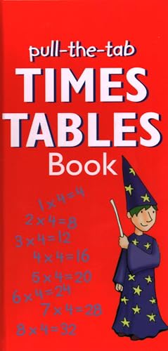 Red times tables book with a wizard and pull-tab feature.