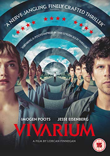 DVD cover for Vivarium featuring Imogen Poots and Jesse Eisenberg in a tunnel perspective.