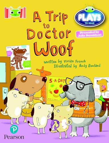 Book cover: dogs visiting a doctor's office, bright yellow background.