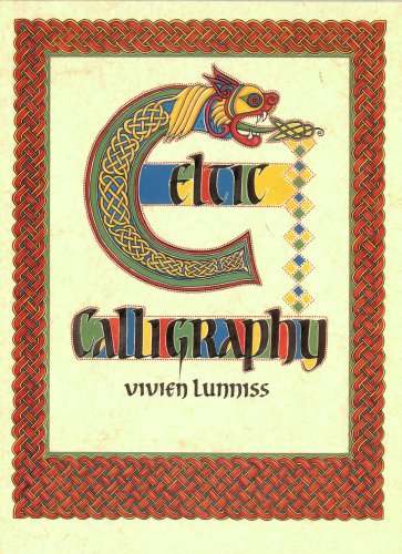 Book cover with ornate Celtic knotwork, a dragon, and calligraphy.
