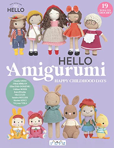 Crocheted amigurumi dolls and animals featured on a book cover.