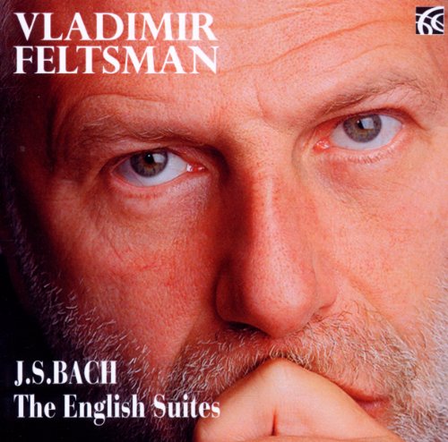 Close-up portrait of pianist Vladimir Feltsman, CD cover for Bach’s English Suites.
