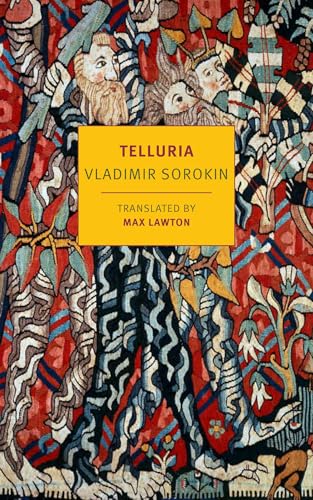 Book cover for "Telluria" with a tapestry-like, colorful illustration.