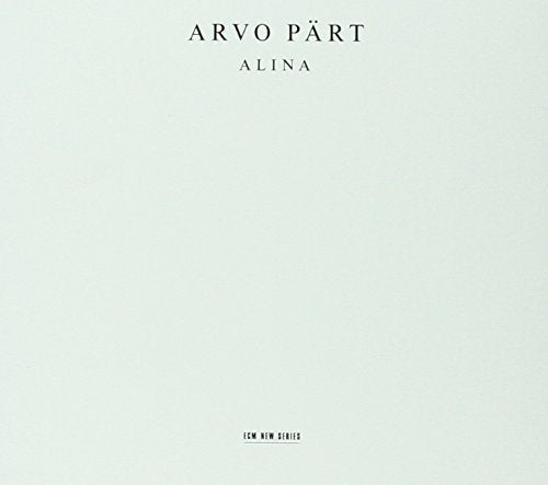 "Light blue CD cover with 'ARVO PÄRT ALINA' and 'ECM NEW SERIES' in black text."