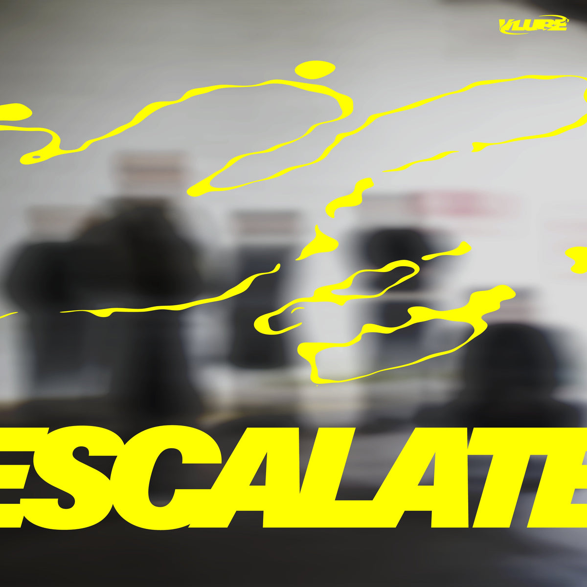 Blurred background with yellow abstract lines and the word ESCALATE in large yellow text.