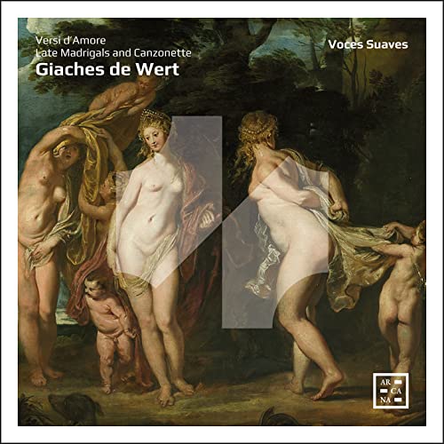CD cover: Renaissance painting of nude figures in a landscape.