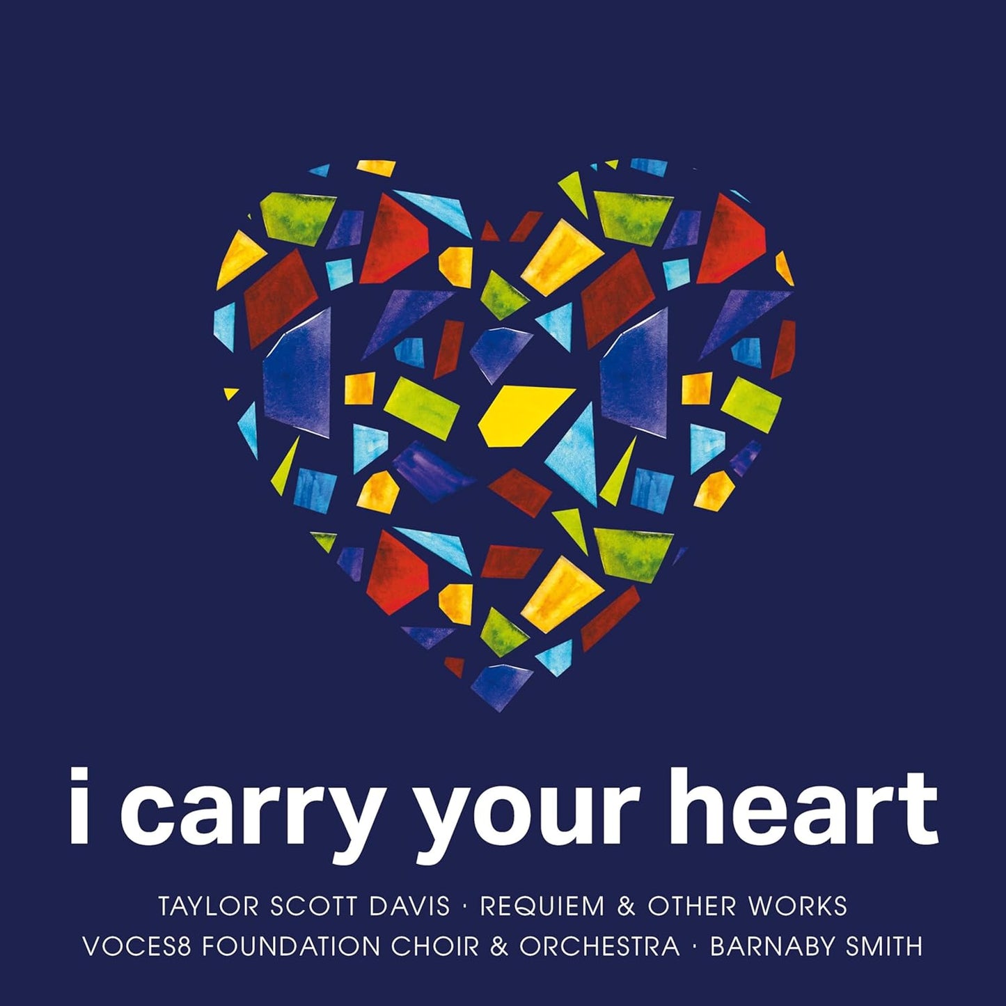 CD cover featuring a colorful stained-glass heart mosaic on a dark blue background.