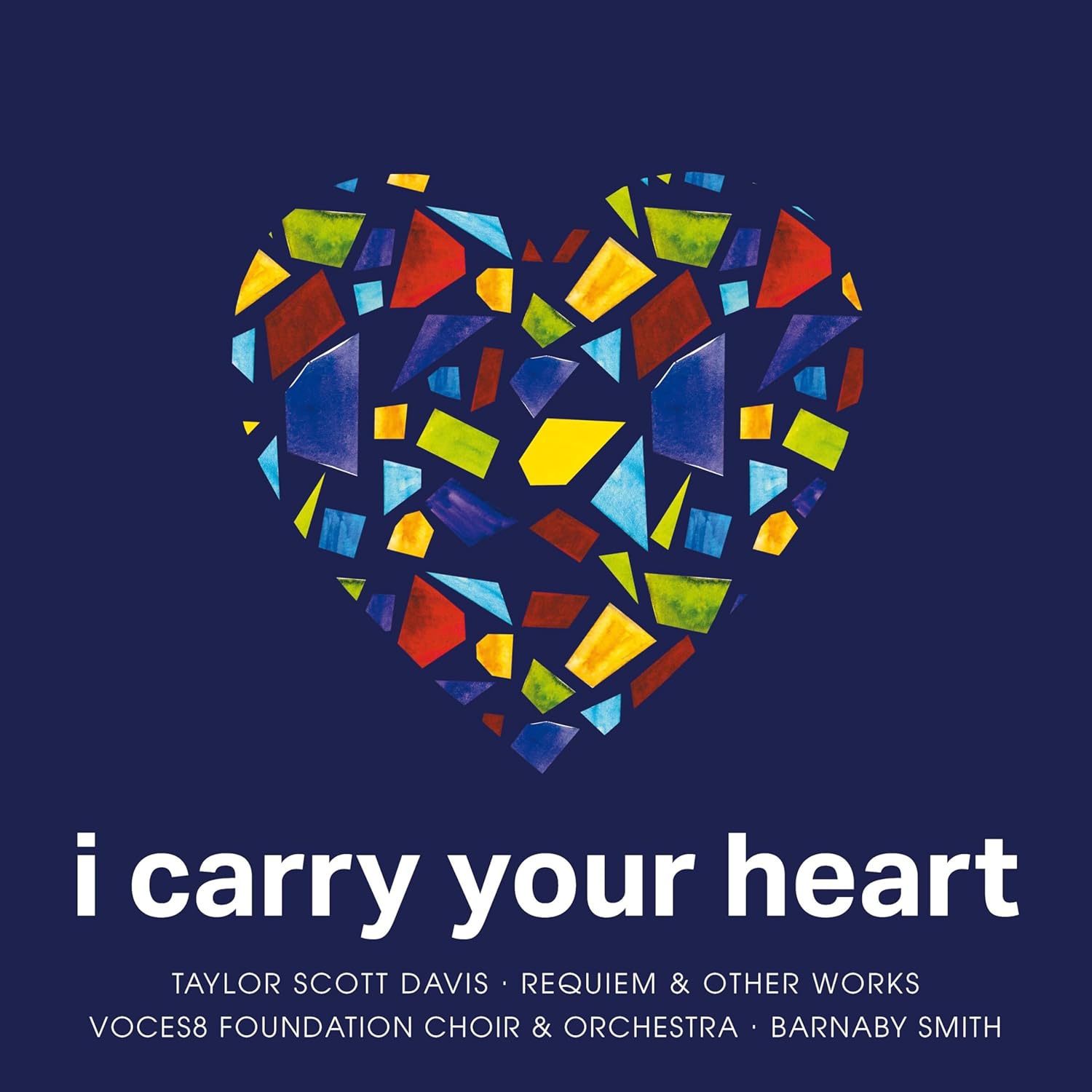 CD cover featuring a colorful stained-glass heart mosaic on a dark blue background.