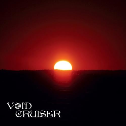 A bright sun sets over a dark horizon with Void Cruiser text below.