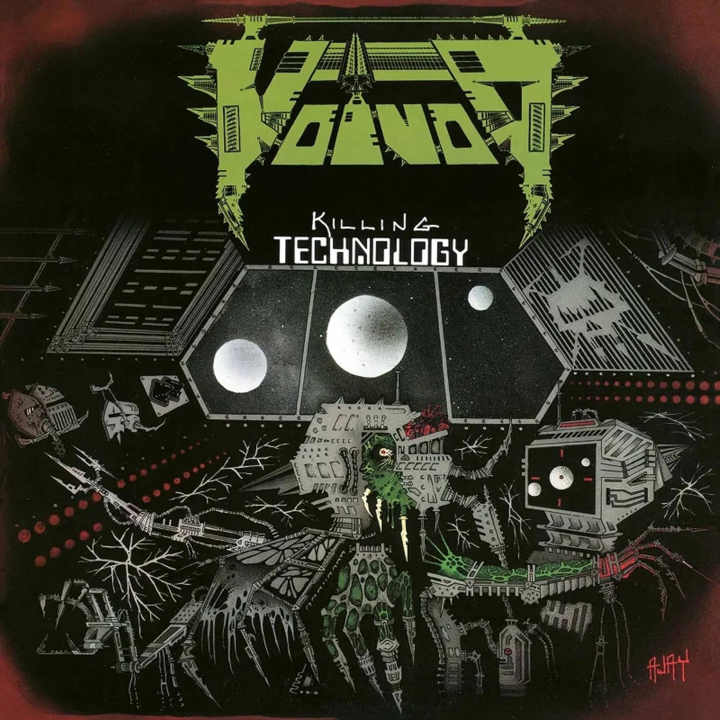 Voivod "Killing Technology" CD cover: futuristic, dark cityscape with band logo.