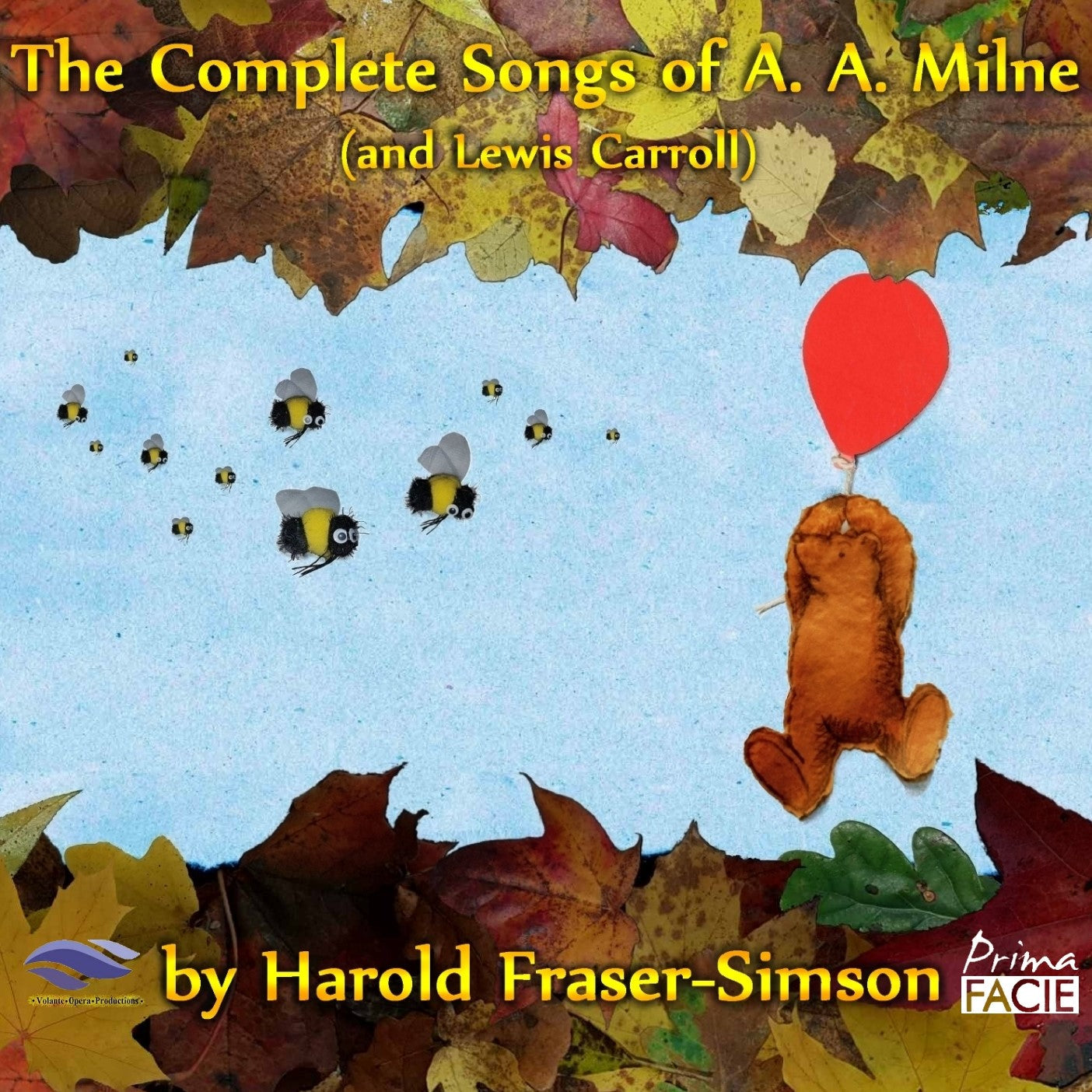 CD cover: bees, a red balloon, and Winnie-the-Pooh amidst autumn leaves.