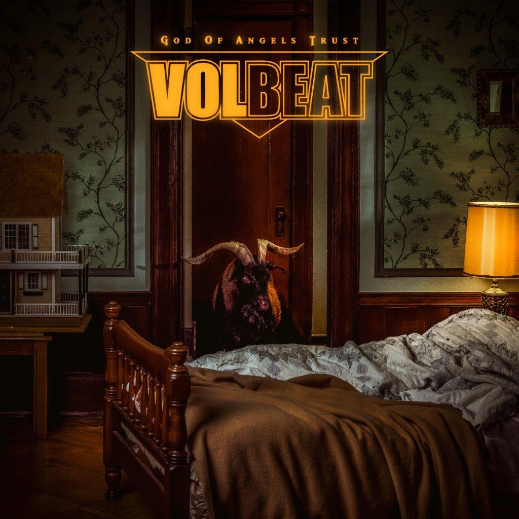 Album cover for Volbeat’s “God Of Angels Trust” featuring a goat.