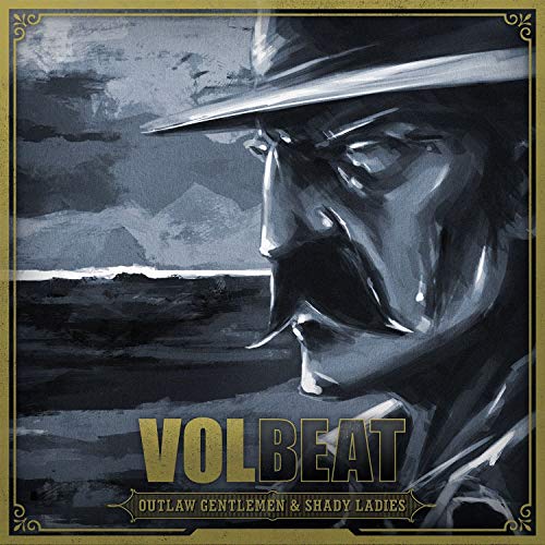 Volbeat album cover: painted portrait of a man with a mustache and hat.