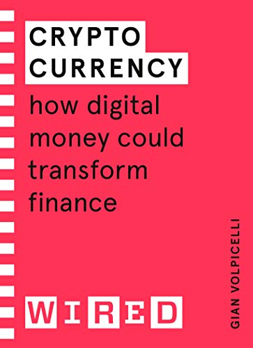 Red book cover with white text: "Cryptocurrency" and "WIRED" logo.