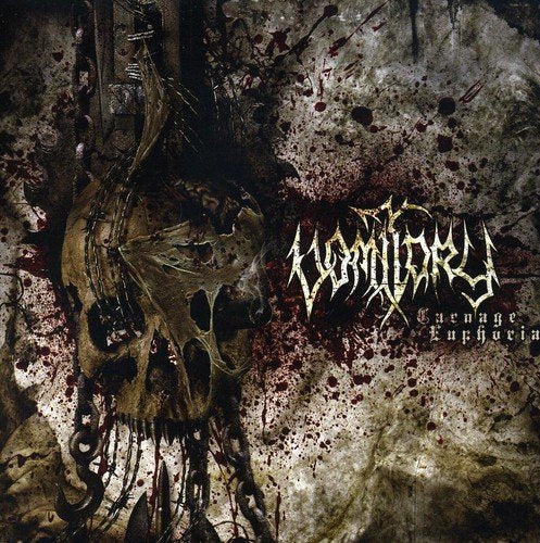 "CD album cover with dark, grimy artwork and yellow text 'Vomitory' and 'Carnage Euphoria'."