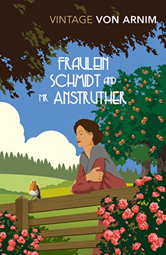Book cover: woman by fence, robin, trees, and blue sky.