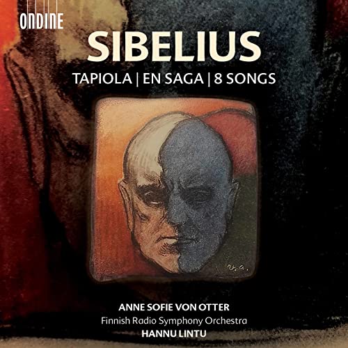 CD cover for Sibelius’s Tapiola, En Saga, 8 Songs with portrait.