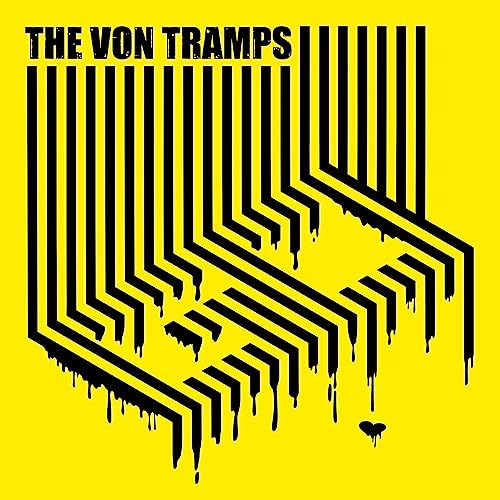 Yellow album cover for The Von Tramps with black dripping lines.