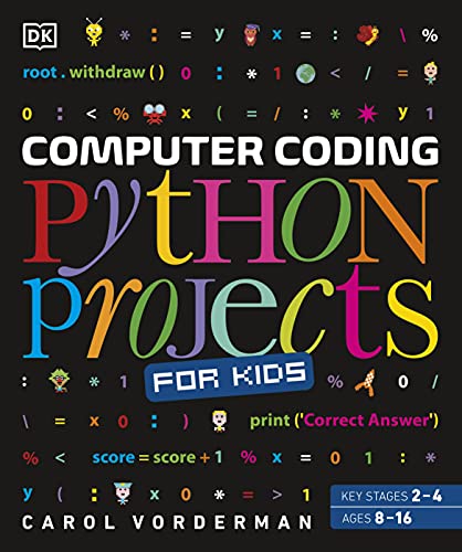 Book cover: "Computer Coding Python Projects for Kids" by Carol Vorderman.