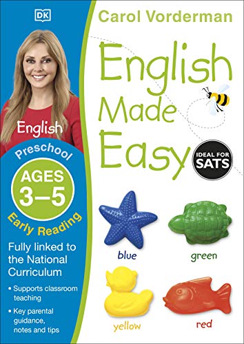 Book cover: "English Made Easy" for preschool ages 3-5, with colorful toys.