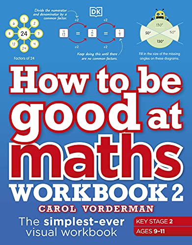 Cover of How to be Good at Maths Workbook 2 featuring educational math diagrams.