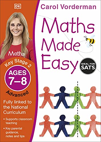 Cover of “Maths Made Easy” workbook for ages 7-8, with Carol Vorderman.