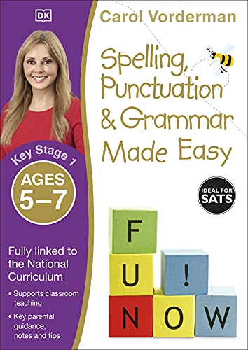 Book cover: Carol Vorderman’s “Spelling, Punctuation & Grammar Made Easy” for ages 5-7.