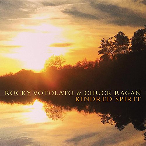 Album cover for Rocky Votolato & Chuck Ragan's "Kindred Spirit" with sunset.