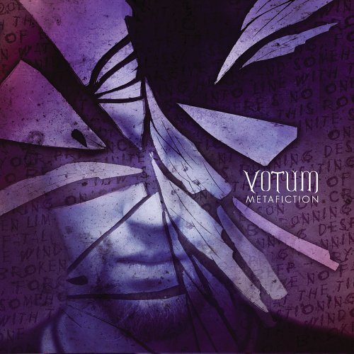 CD cover for Votum’s “Metafiction” featuring abstract purple and white artwork.