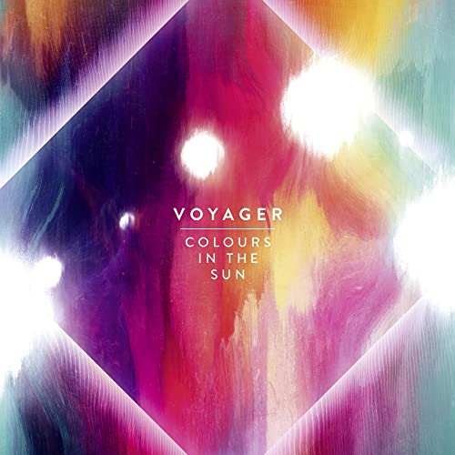 CD cover for Voyager’s “Colours In The Sun” with abstract, colorful paint strokes.