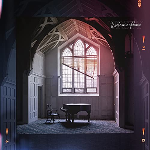 CD cover: arched hallway with piano, chair, and window.