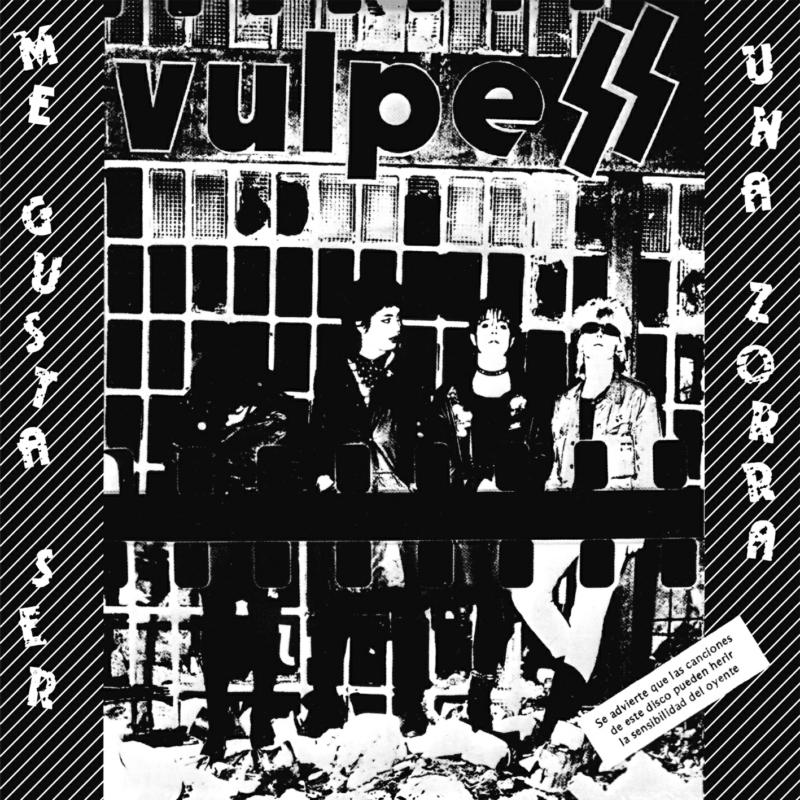Black and white vinyl record cover with figures behind bars.